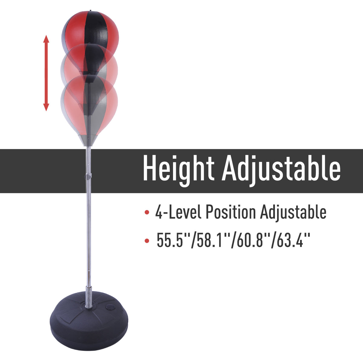 Ballon de boxe sur pied réglable pour enfants