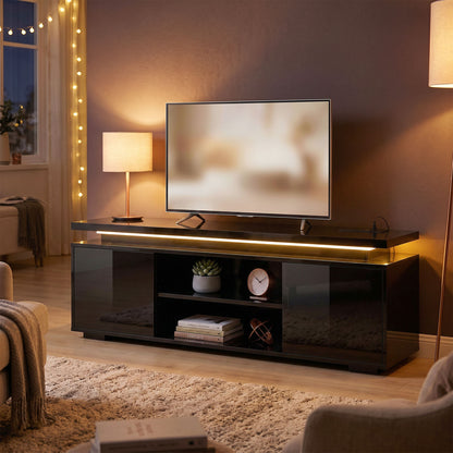 Meuble TV avec DEL RGB et prises intégrées