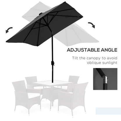 Parasol rectangulaire 6' x 10' avec éclairage LED solaire