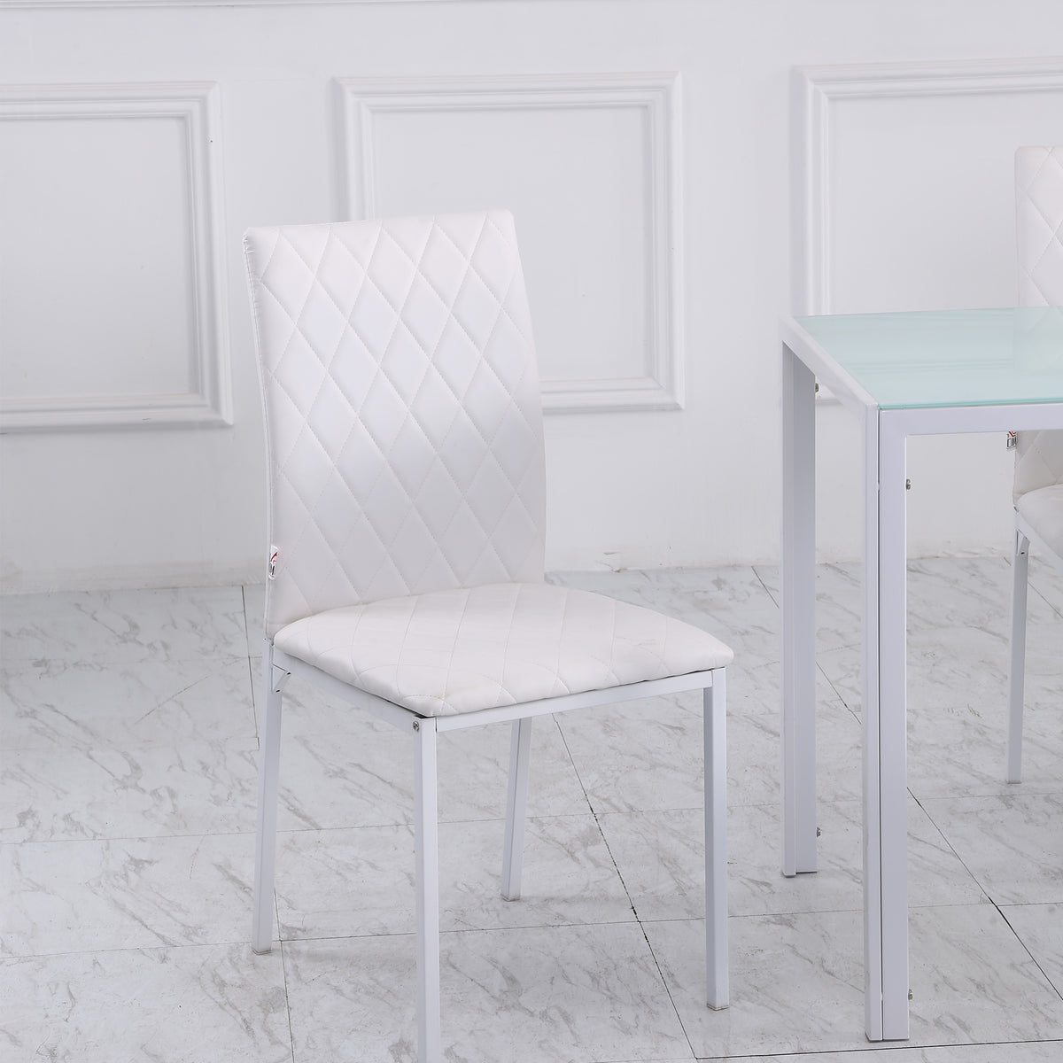 Ensemble de 4 chaises de salle à manger capitonnées
