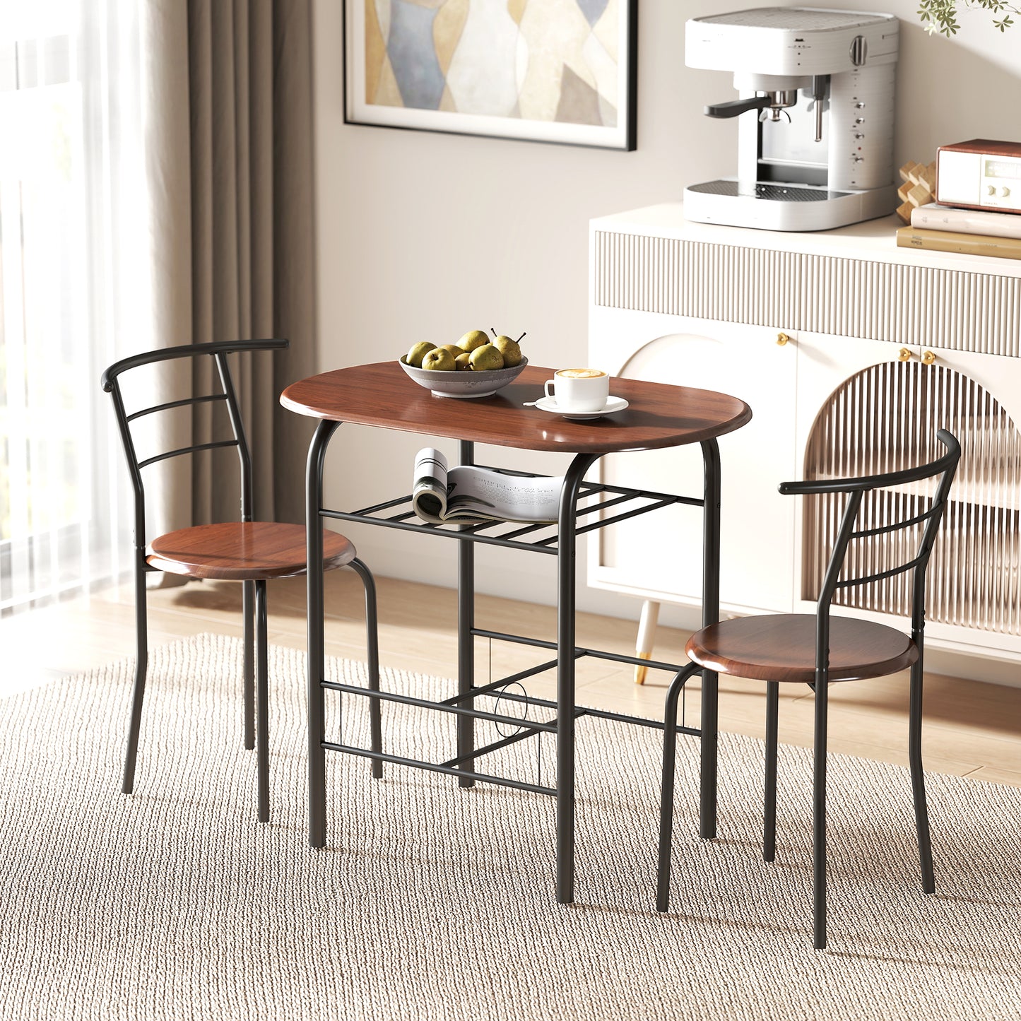 Ensemble table et chaises de cuisine 3 pièces