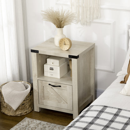 Table de chevet style fermette avec tiroir et tablette