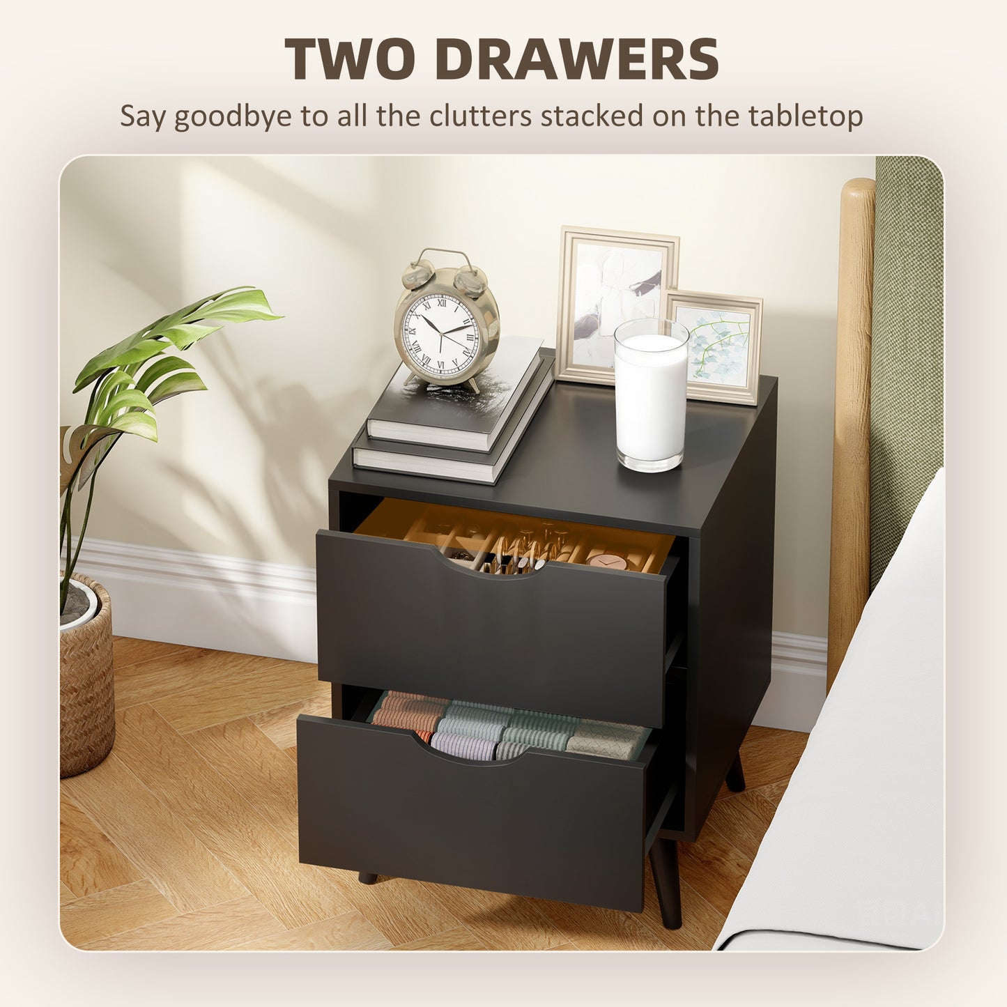 Tables de chevet modernes ensemble de 2 tiroirs