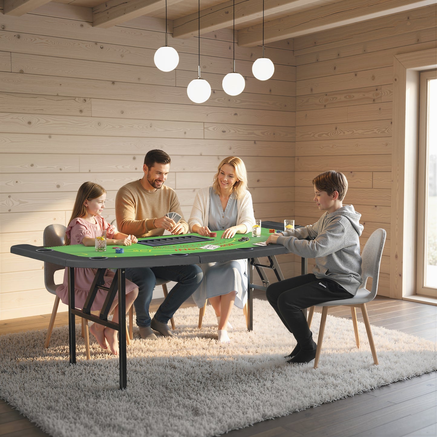 Table de poker pliable demi-lune 8 joueurs
