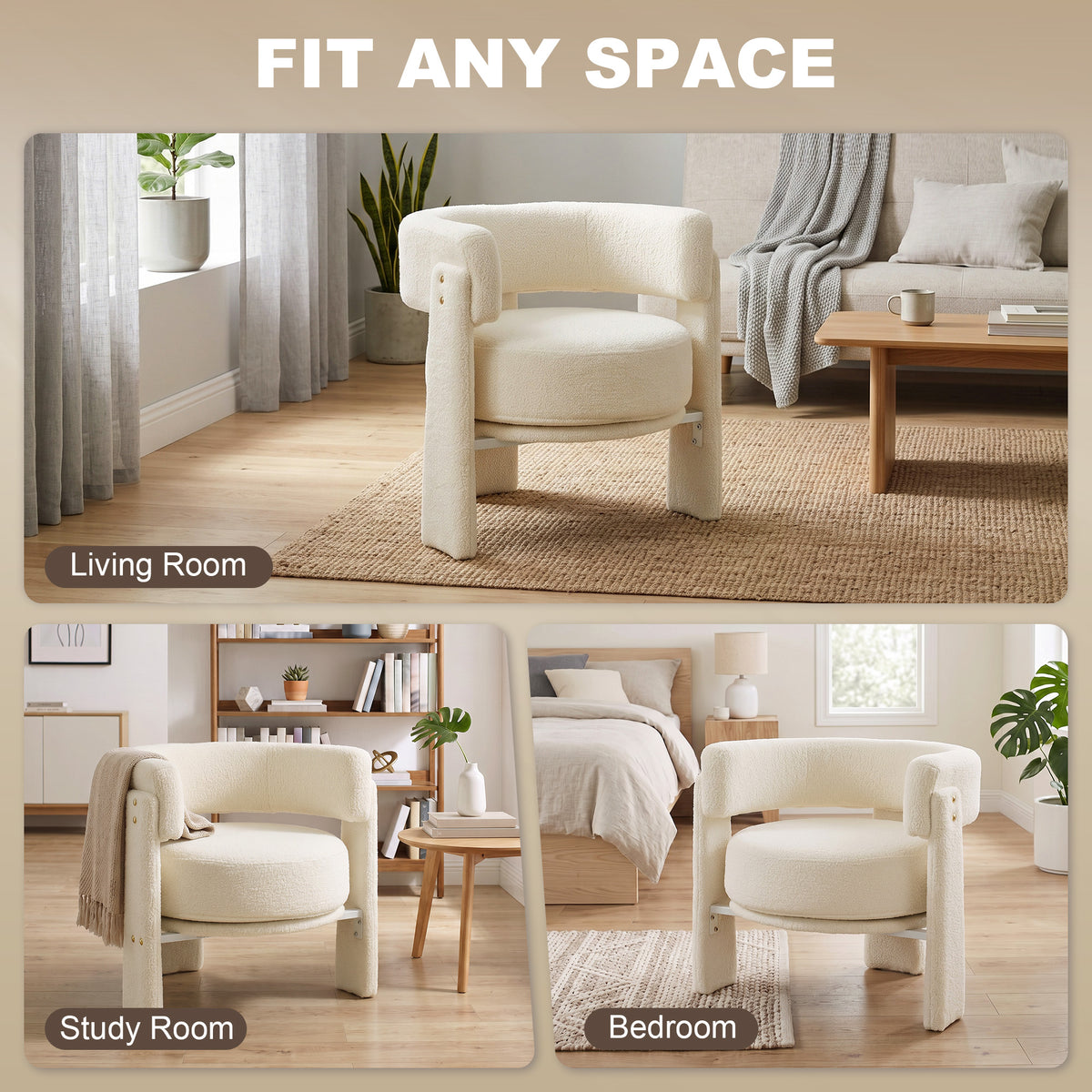 Fauteuil d'accent en sherpa