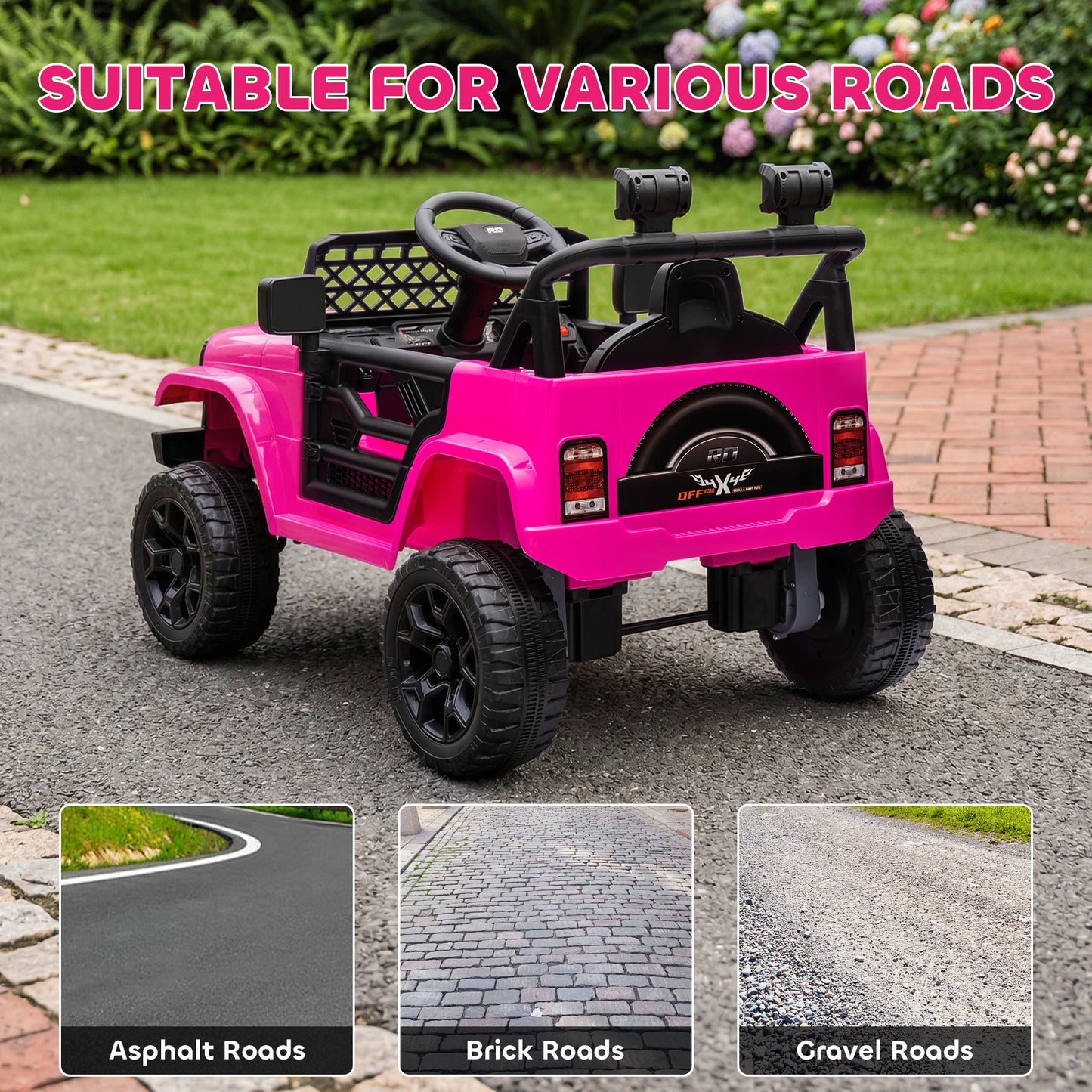 Camion électrique 12V télécommandé pour enfants avec suspension