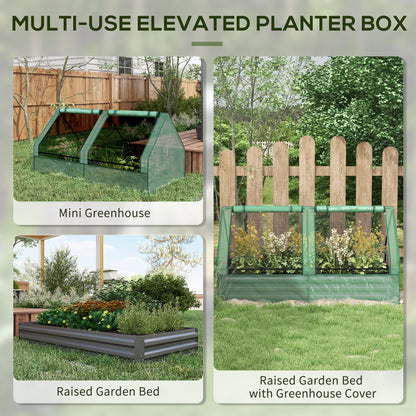 Jardinière surélevée 2-en-1 avec mini-serre