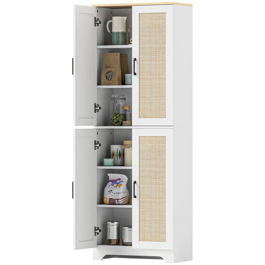 Armoire de cuisine autoportante portes en rotin 170 cm