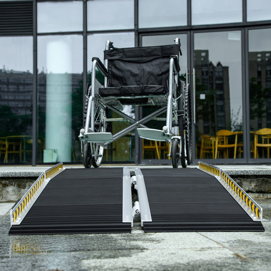Rampe d'accès pliable aluminium 152 cm — noir