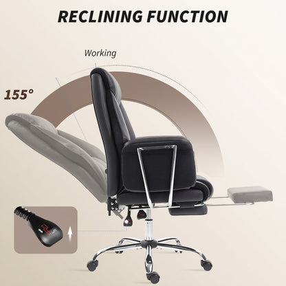 Chaise de bureau ergonomique inclinable avec repose-pieds