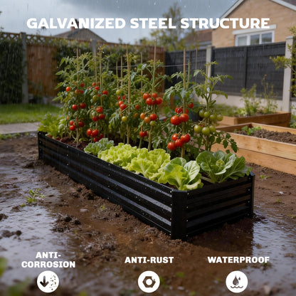 Bac surélevé galvanisé 8'x2'x1' pour jardin