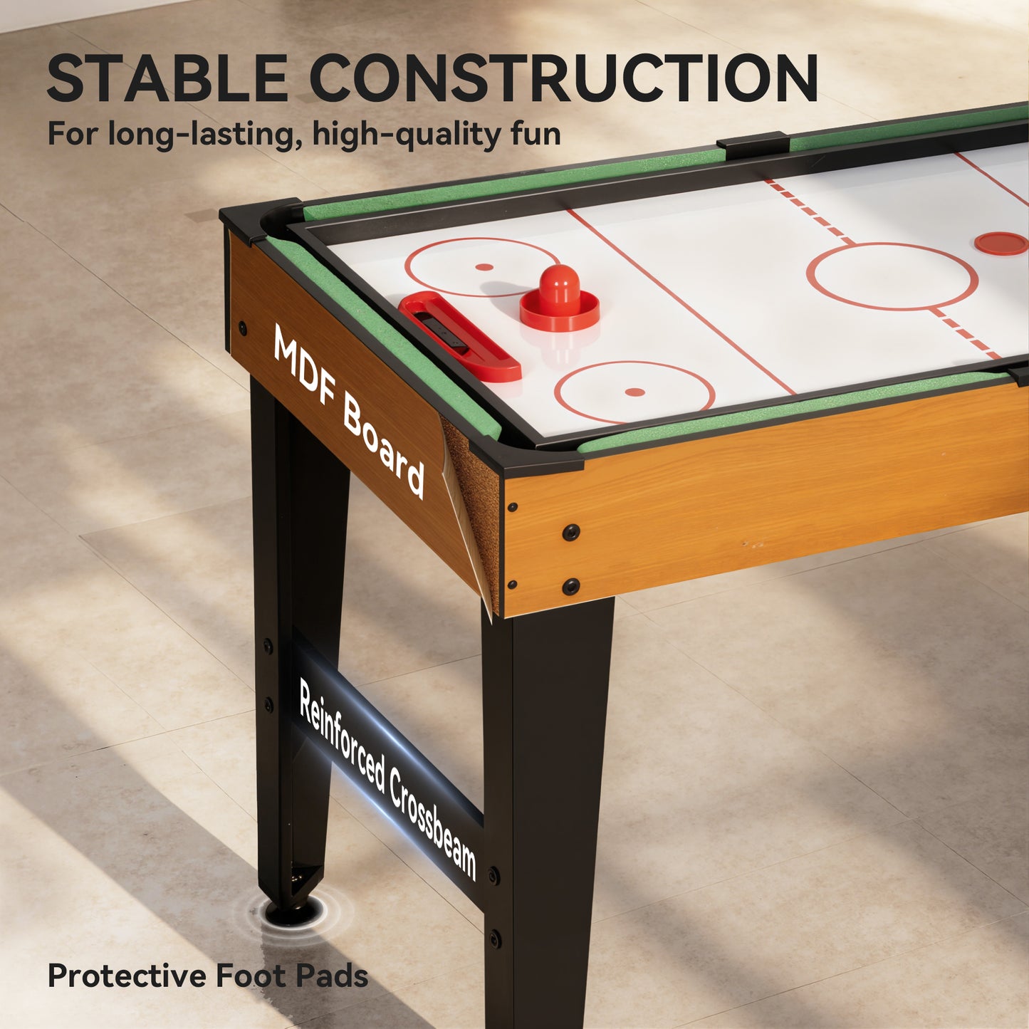 Table multi-jeux 5-en-1 avec baby-foot, billard, hockey