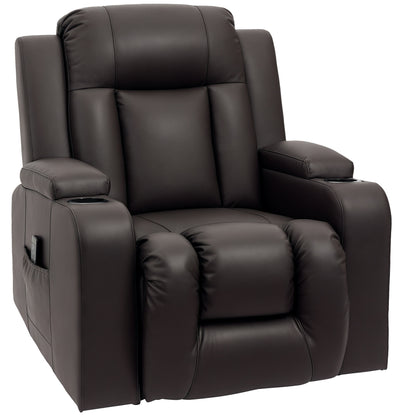 Fauteuil inclinable de massage pivotant en similicuir