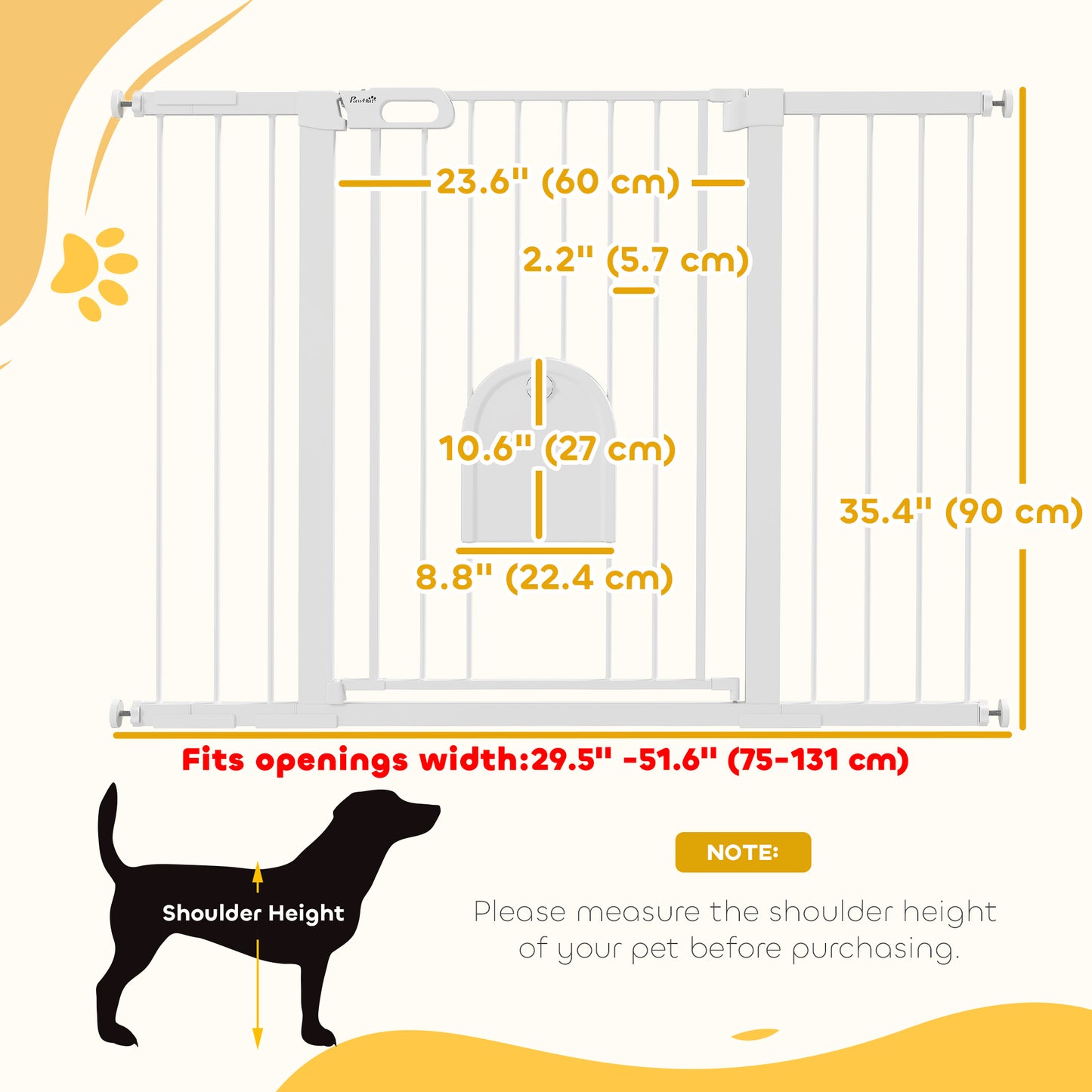 Barrière pour animaux extra large 76-131 cm avec porte